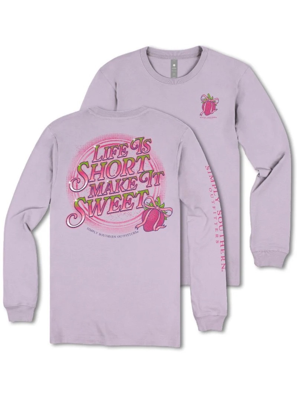 Simply Southern Life is Short Make it Sweet Tee Strawberry Bow T-shirt Womens 2X